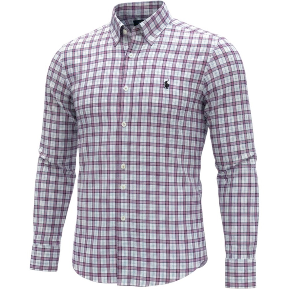 Vineyard Vines Slim Fit Tucker Shirt  Pink Blue‎ Plaid Cotton Button Down Large